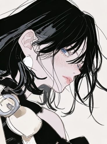 Anime Girl Portrait Print. poster detail