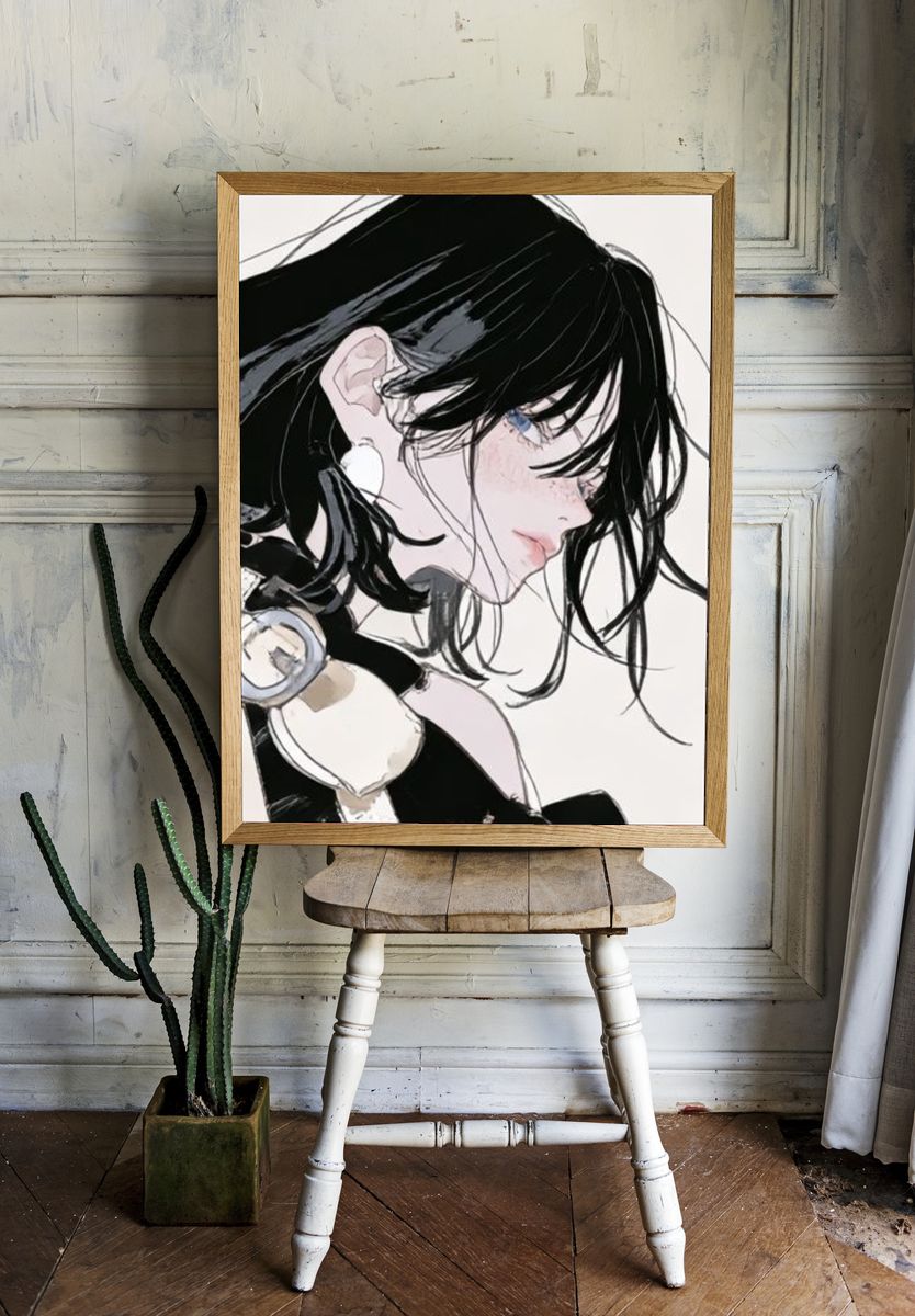 Anime Girl Portrait Print. — room view 1