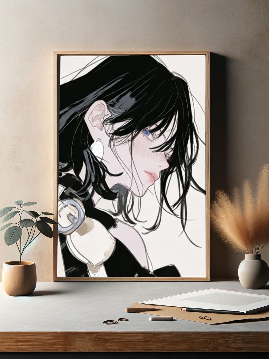 Anime Girl Portrait Print. — room view 2