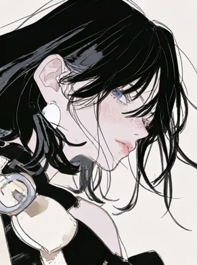Anime Girl Portrait Print. poster