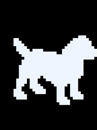 Pixel Dog Silhouette Poster.