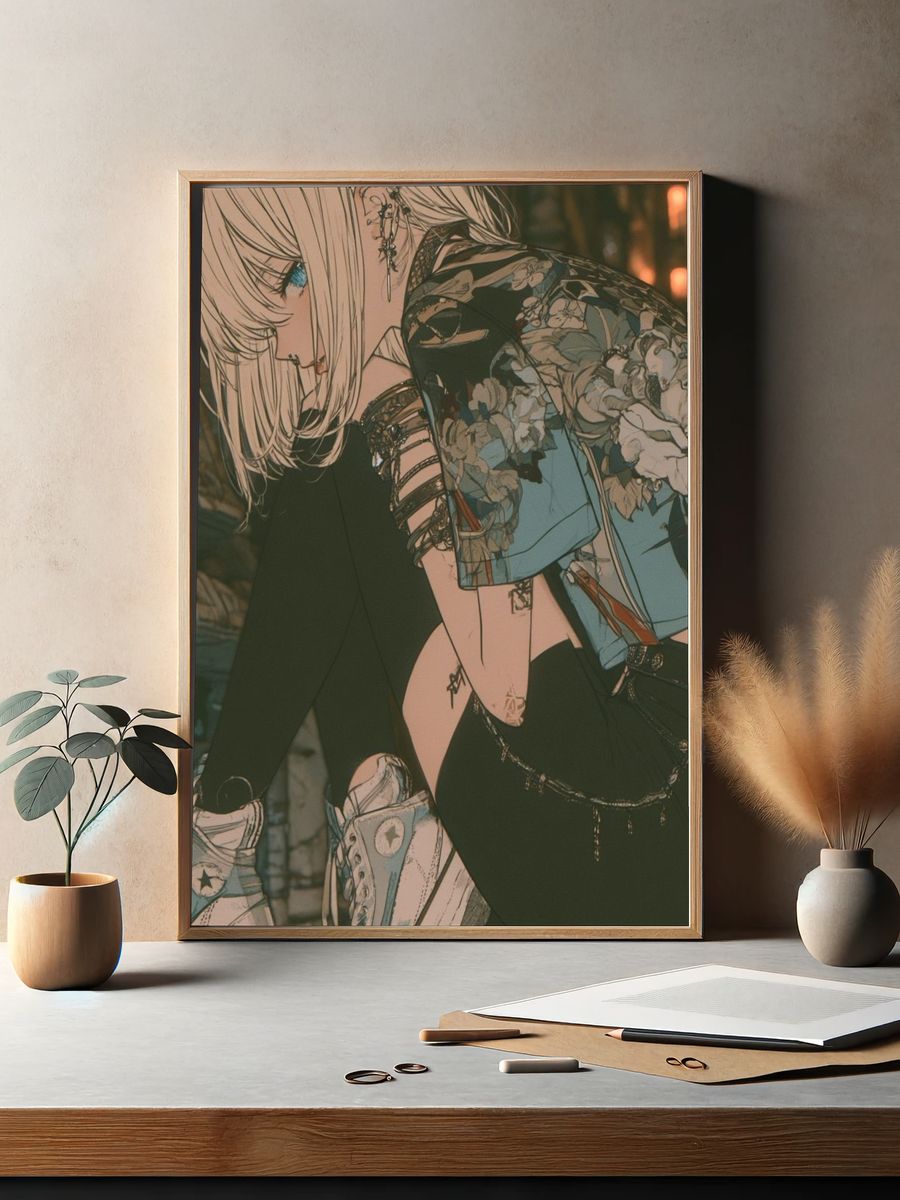 Anime Fashion Portrait Poster. — room view 2