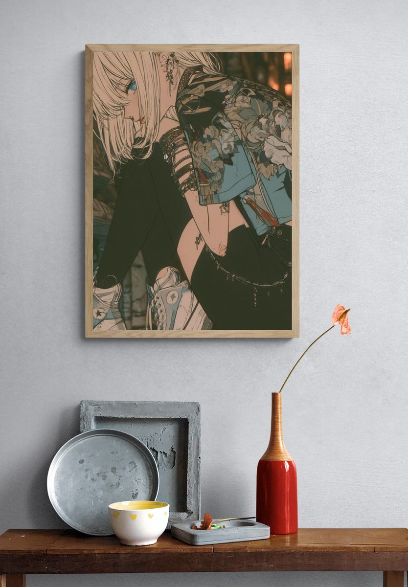 Anime Fashion Portrait Poster. — room view 3