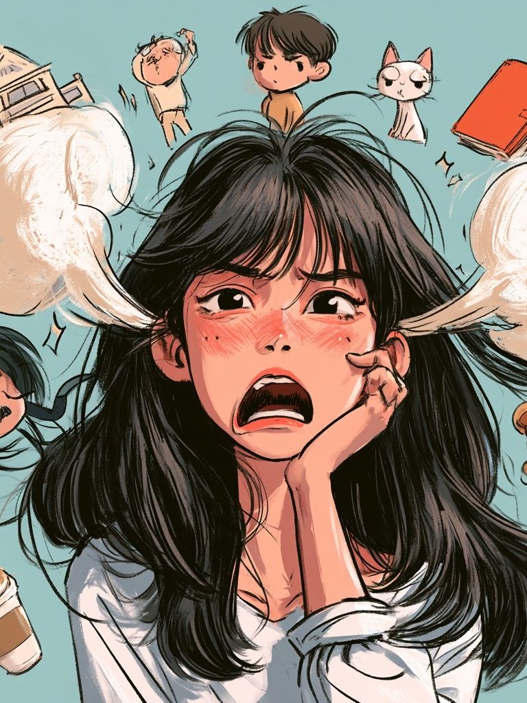 Anxious Girl Illustration Poster. poster — anime art