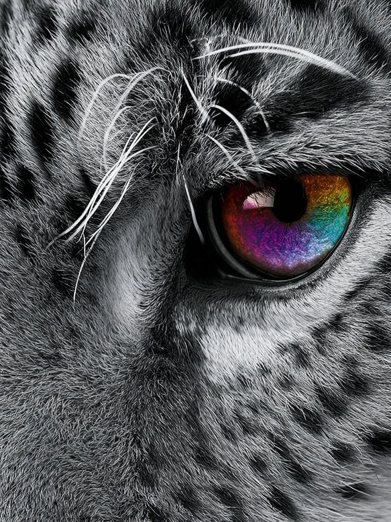 Rainbow Tiger Eye Photography Poster. poster — animals art