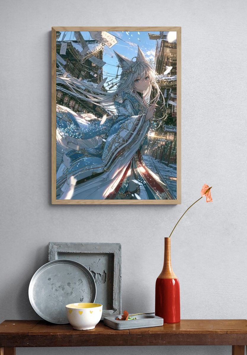 Fox-Eared Girl Fantasy Poster. — room view 3