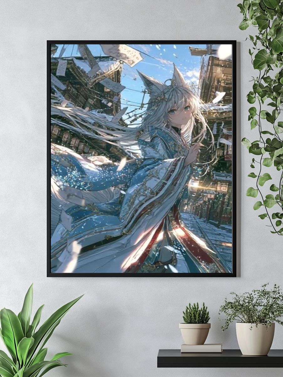 Fox-Eared Girl Fantasy Poster. — room view 4