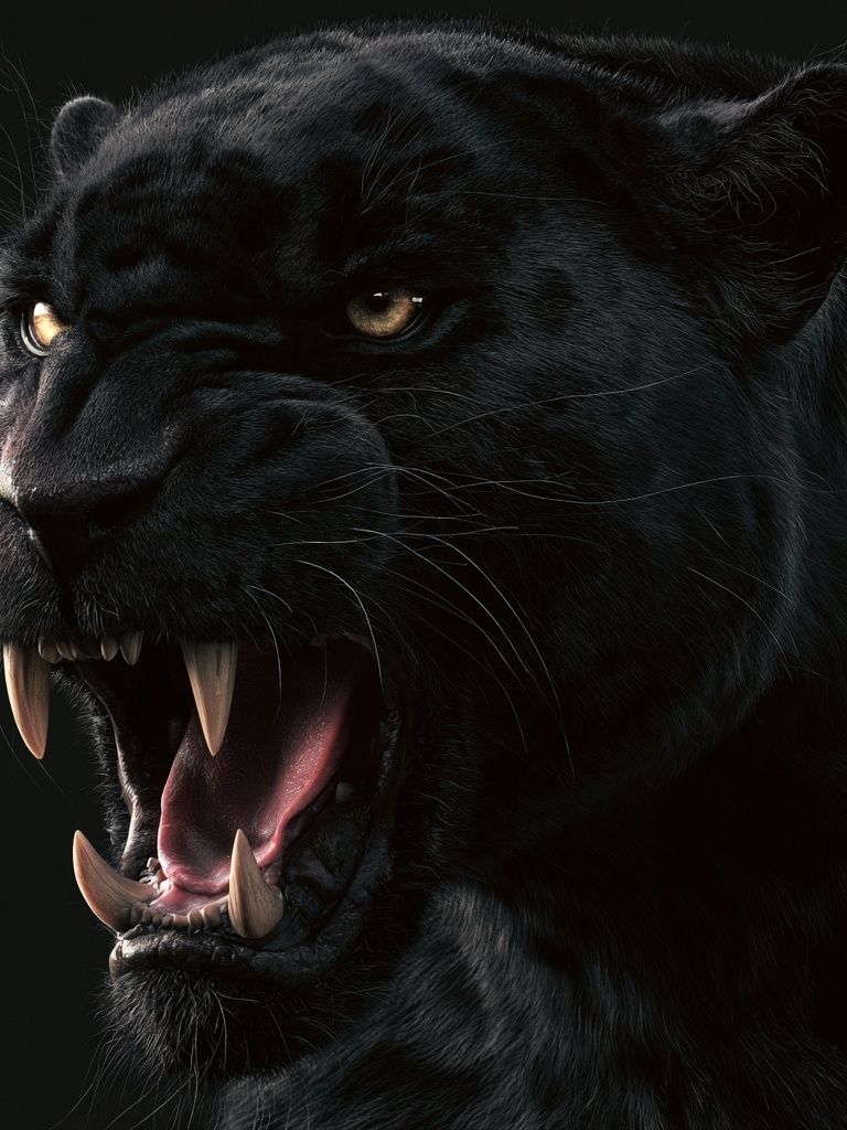 Black Panther Roar Photography Poster. poster — animals art