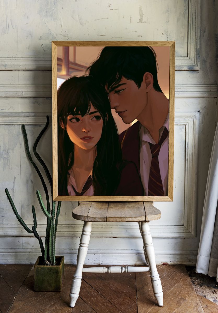 Anime School Romance Poster. — room view 1