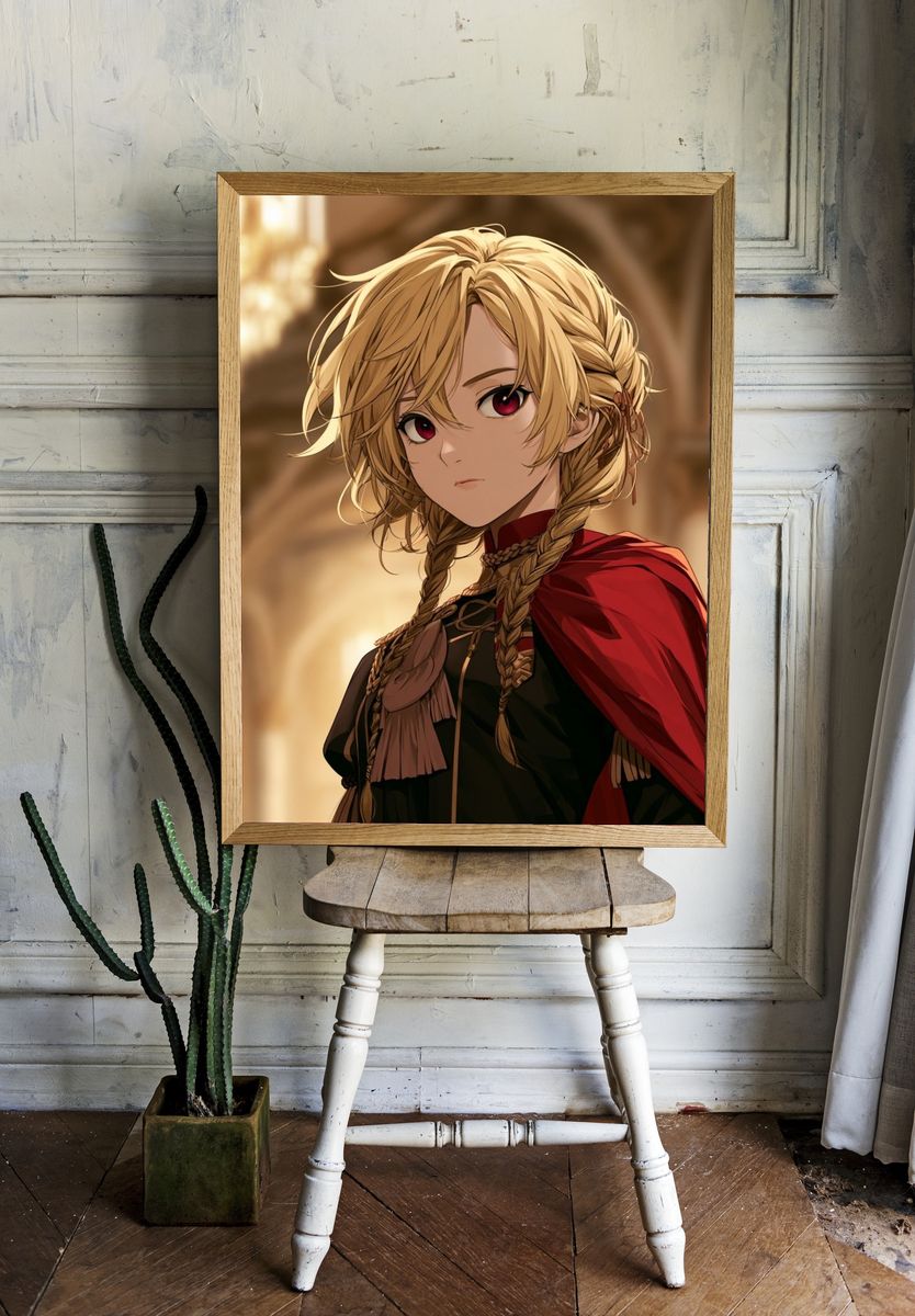 Blonde Anime Noble Portrait Poster. room preview