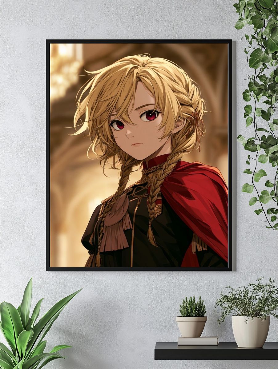 Blonde Anime Noble Portrait Poster. — room view 4