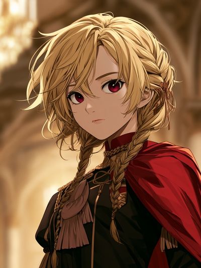 Blonde Anime Noble Portrait Poster.