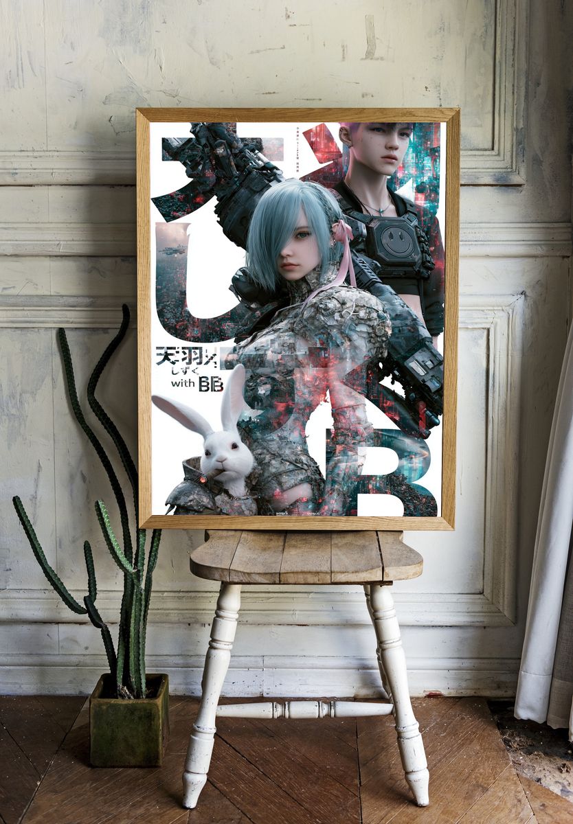 Cyberpunk Anime Duo Poster. — room view 1