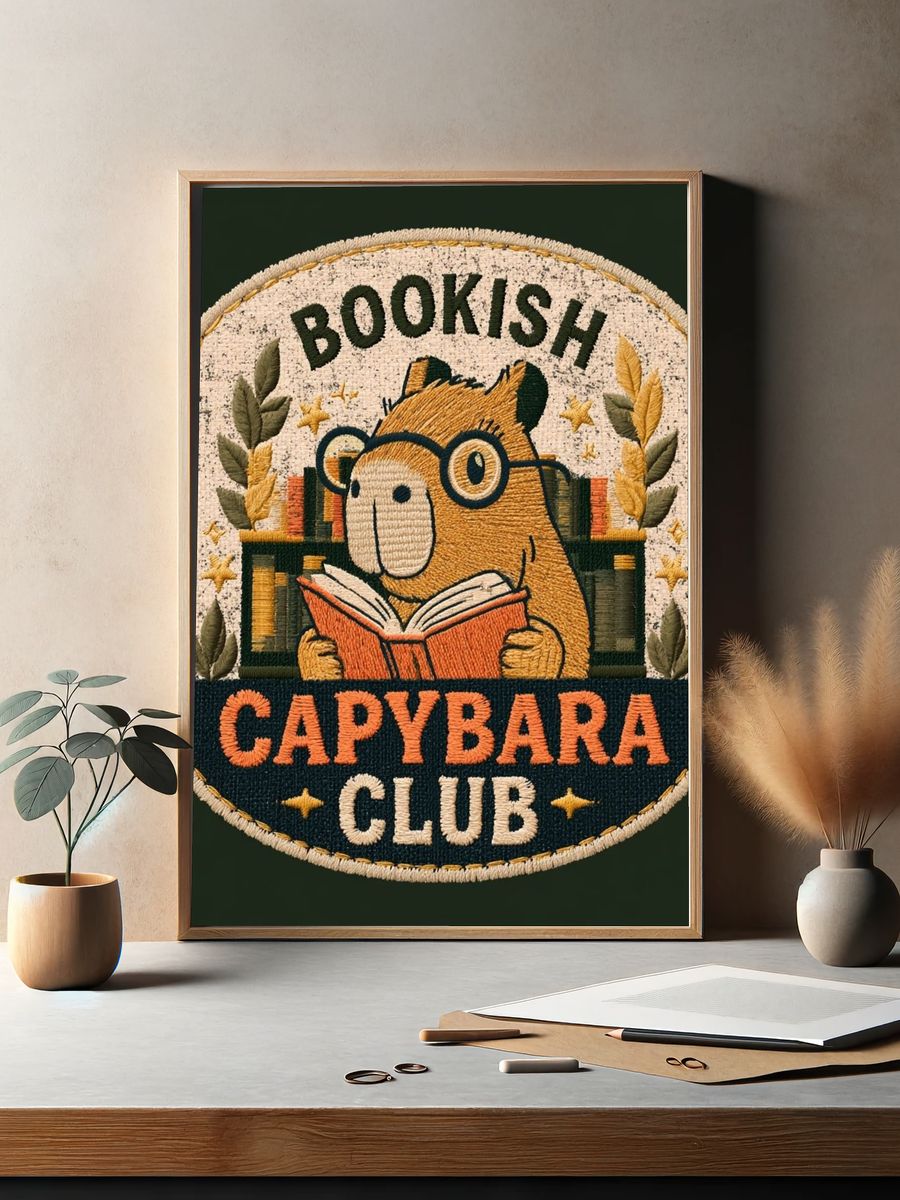 Bookish Capybara Club Poster. — room view 2