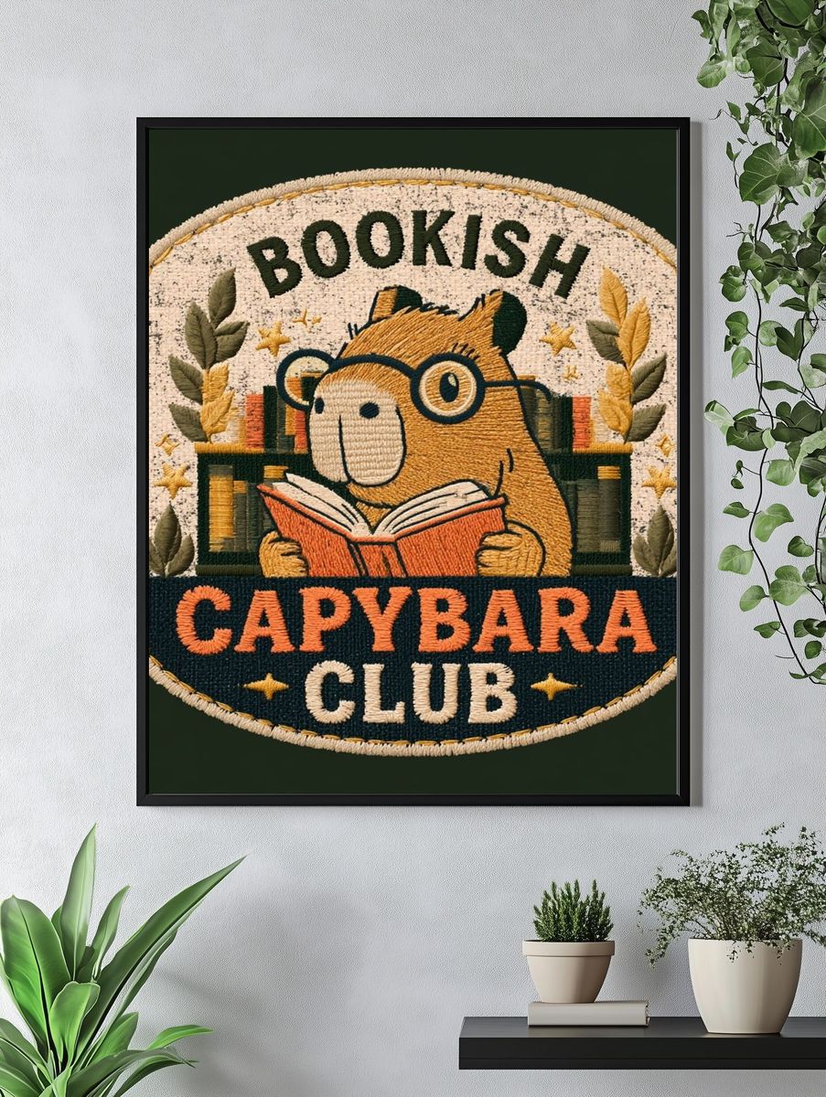 Bookish Capybara Club Poster. — room view 4