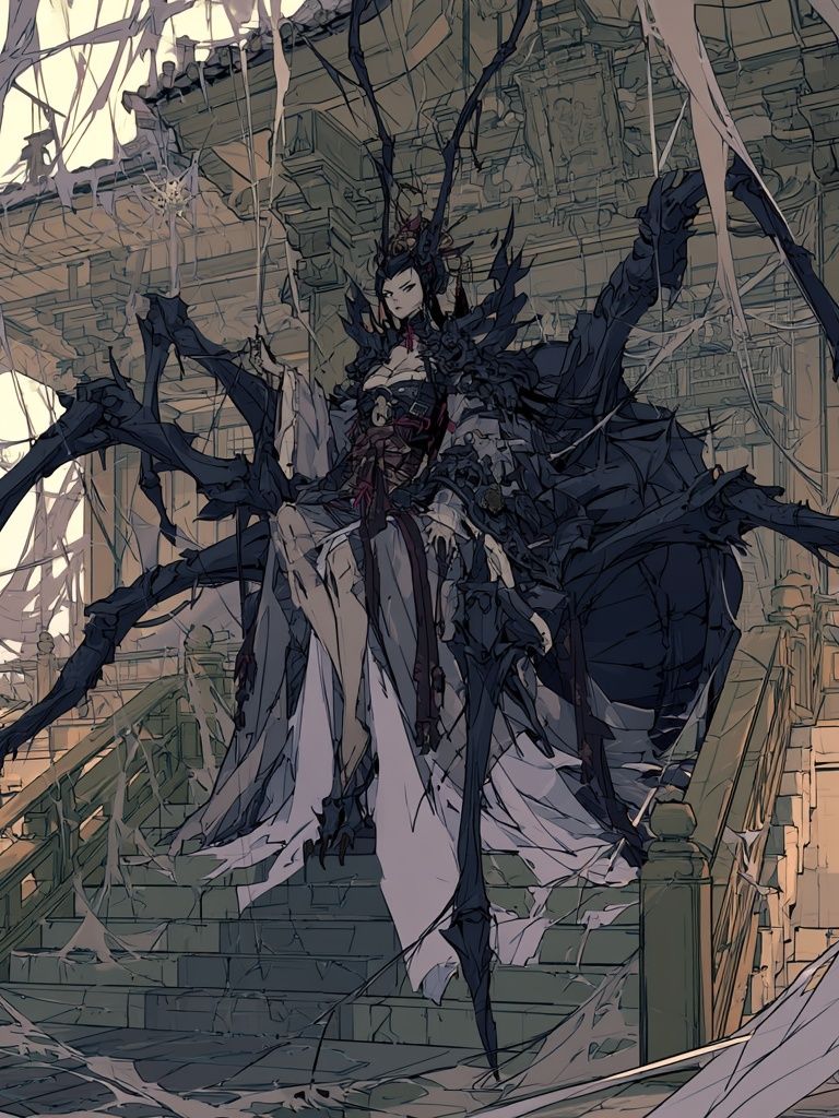 Spider Queen Gothic Anime Poster. poster detail