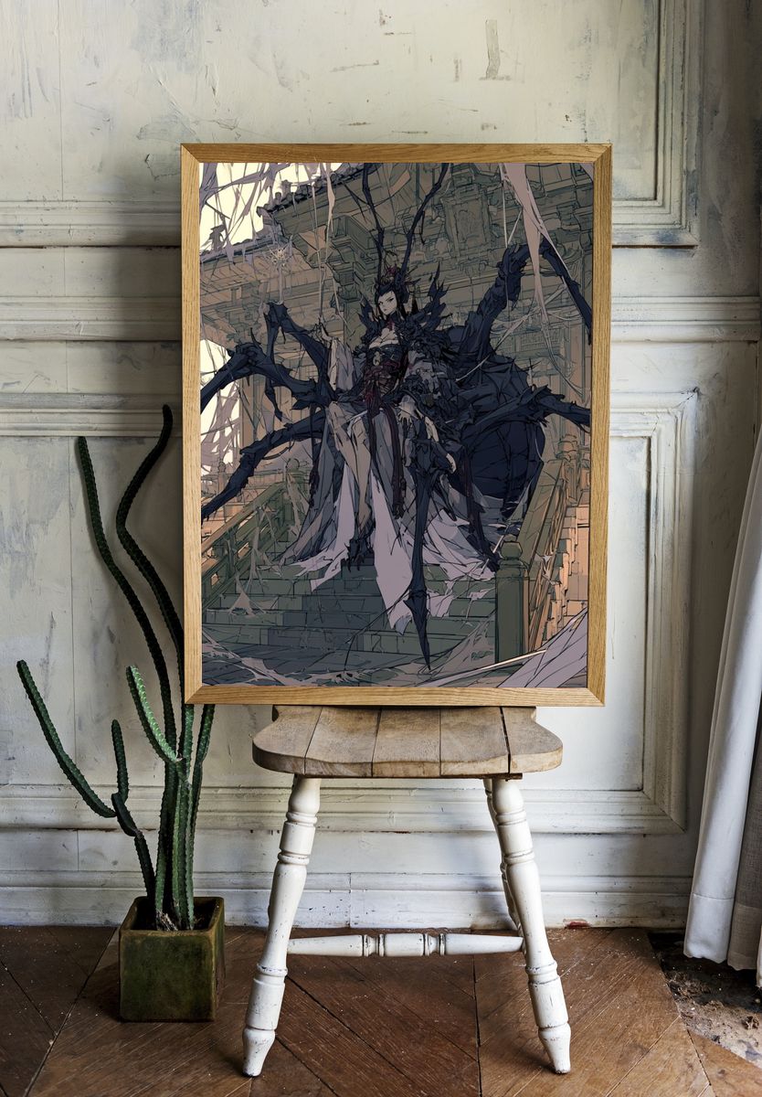 Spider Queen Gothic Anime Poster. — room view 1