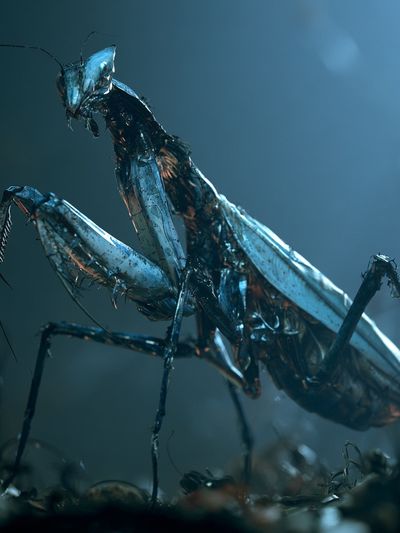 Praying Mantis Macro Photography Poster. poster