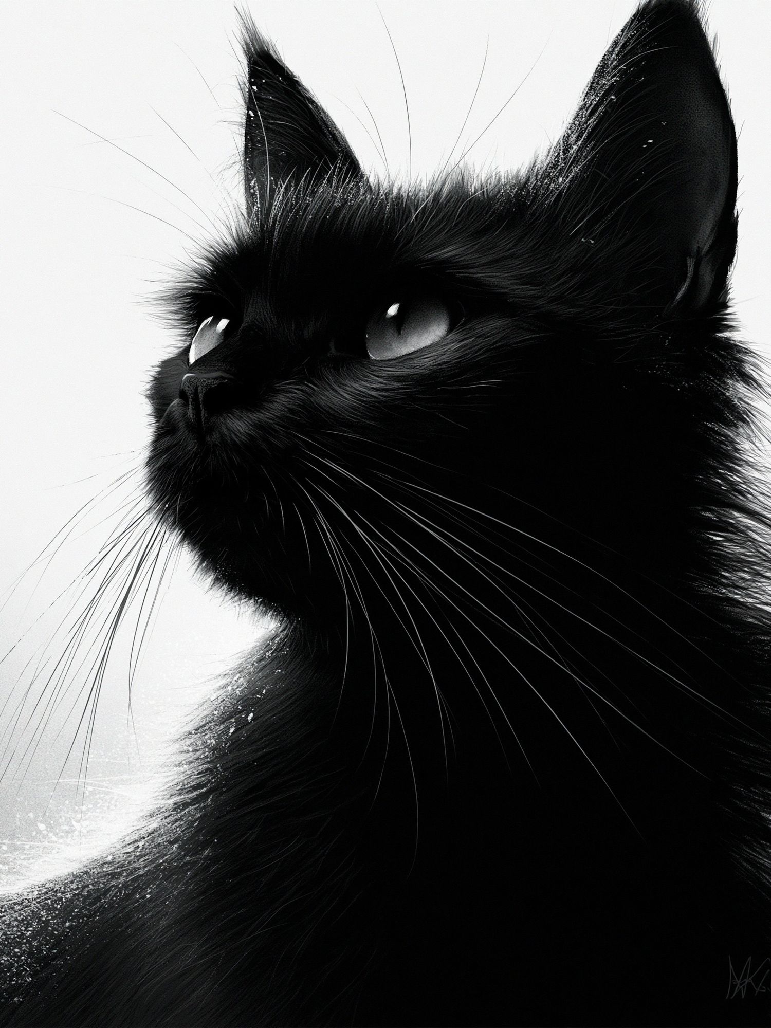 Black Cat Portrait Photography Poster. poster detail