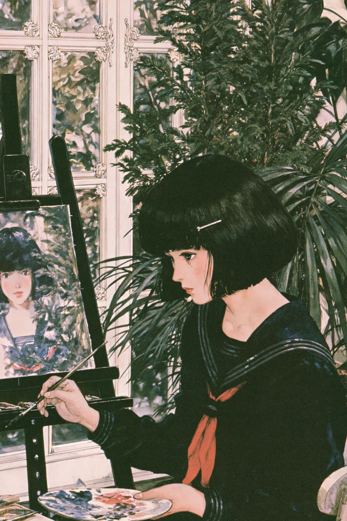 Sailor Girl at Easel Print. poster detail