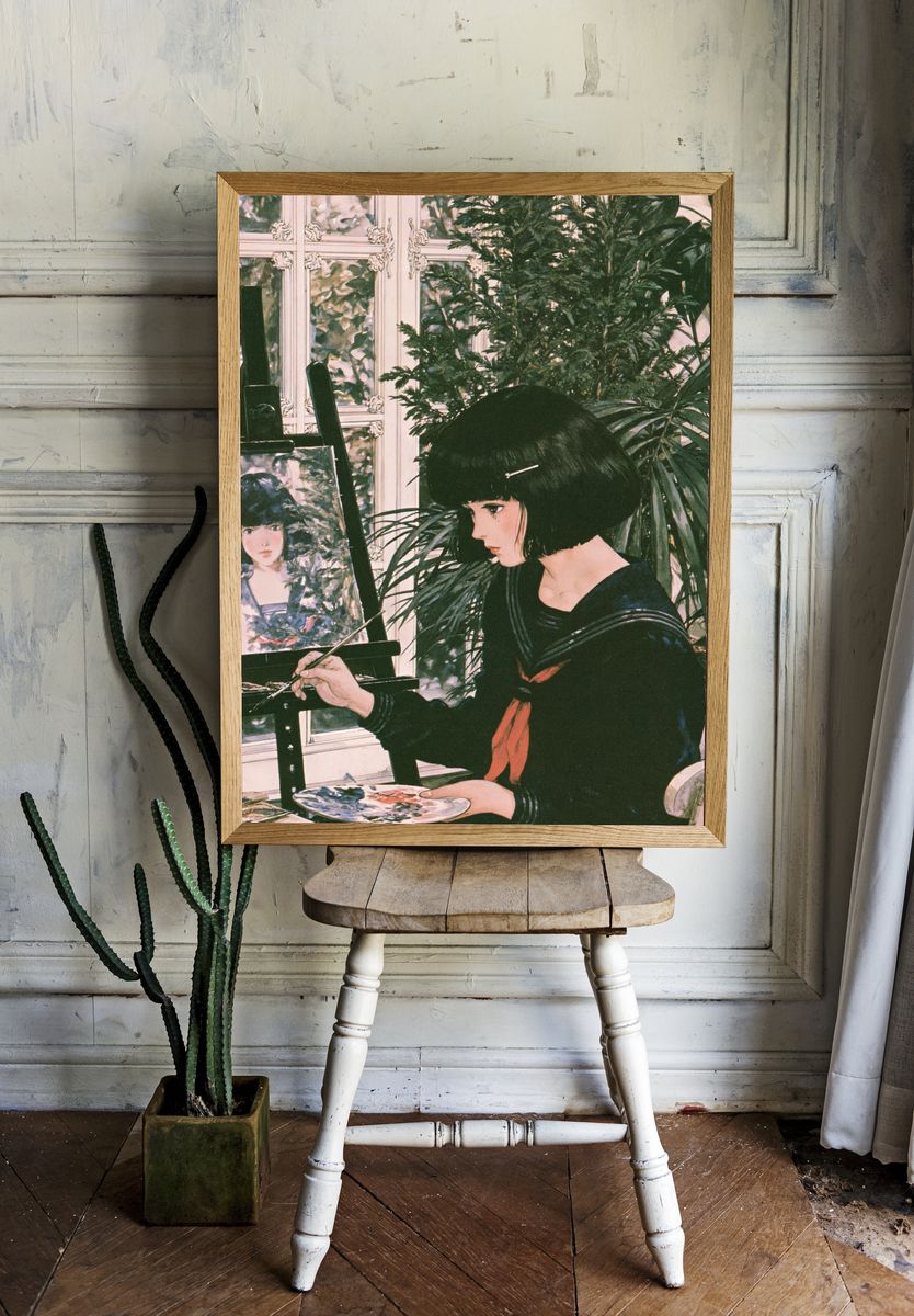 Sailor Girl at Easel Print. room preview