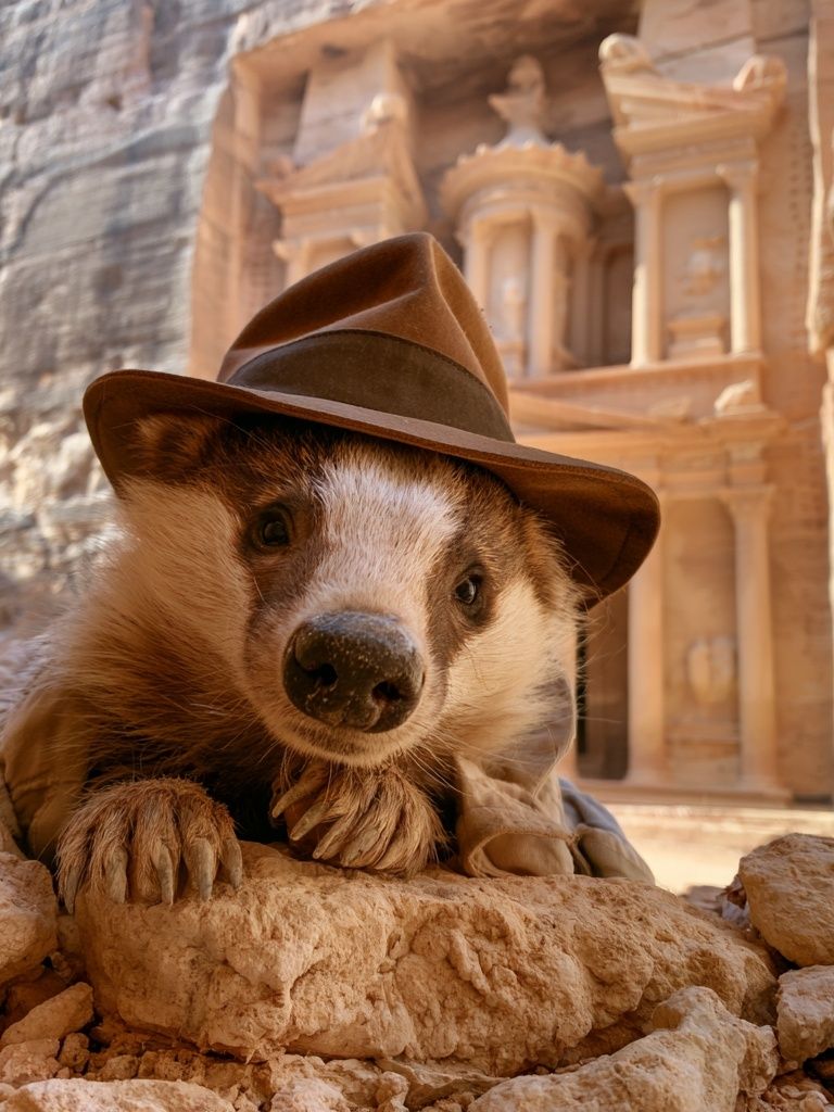 Explorer Badger Photography Poster. poster detail