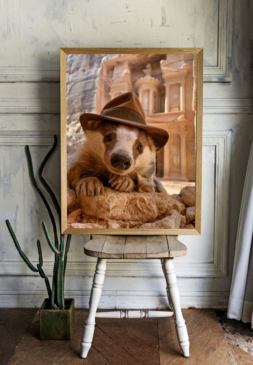 Explorer Badger Photography Poster. room preview