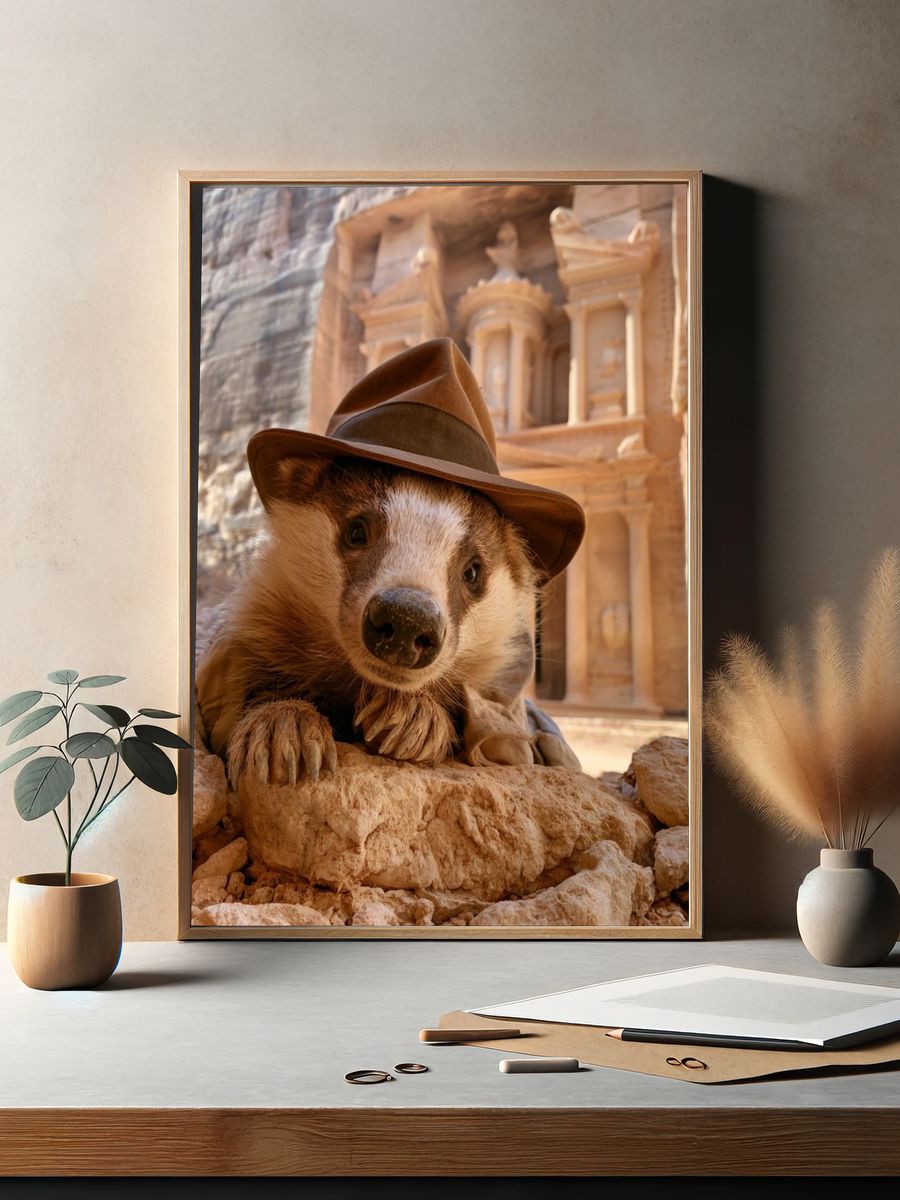 Explorer Badger Photography Poster. — room view 2