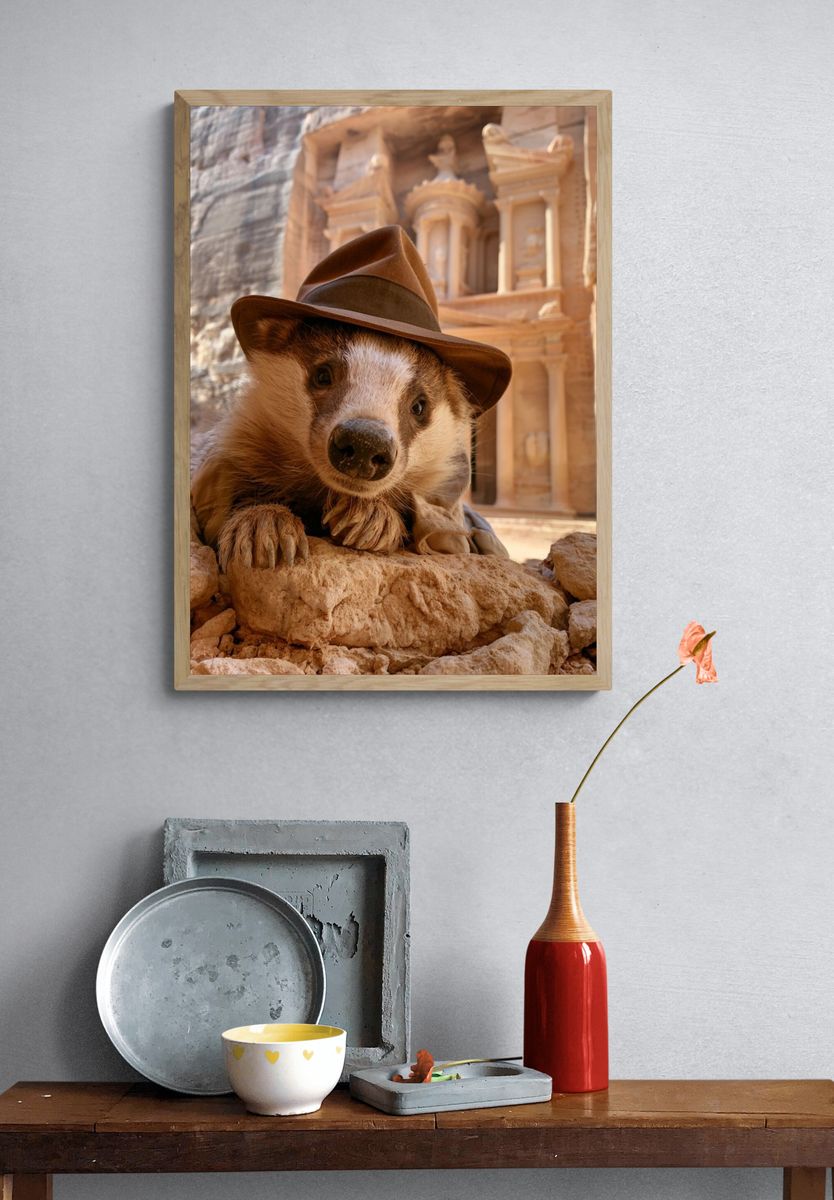 Explorer Badger Photography Poster. — room view 3