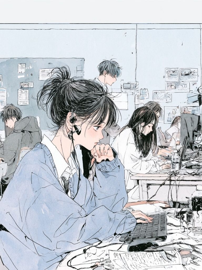 Quiet Study Room Illustration Poster. poster detail