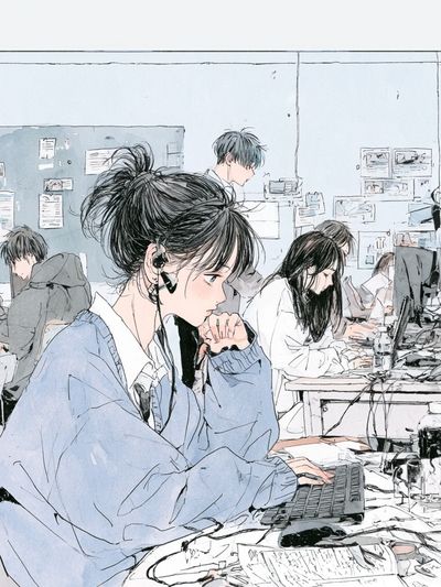 Quiet Study Room Illustration Poster.