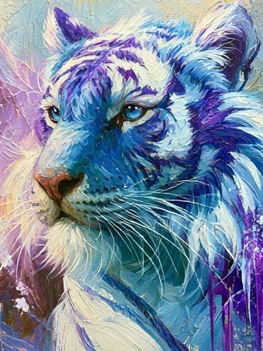 Blue Tiger Portrait Print. poster detail