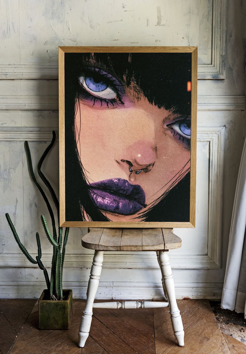 Gothic Anime Portrait Poster. room preview
