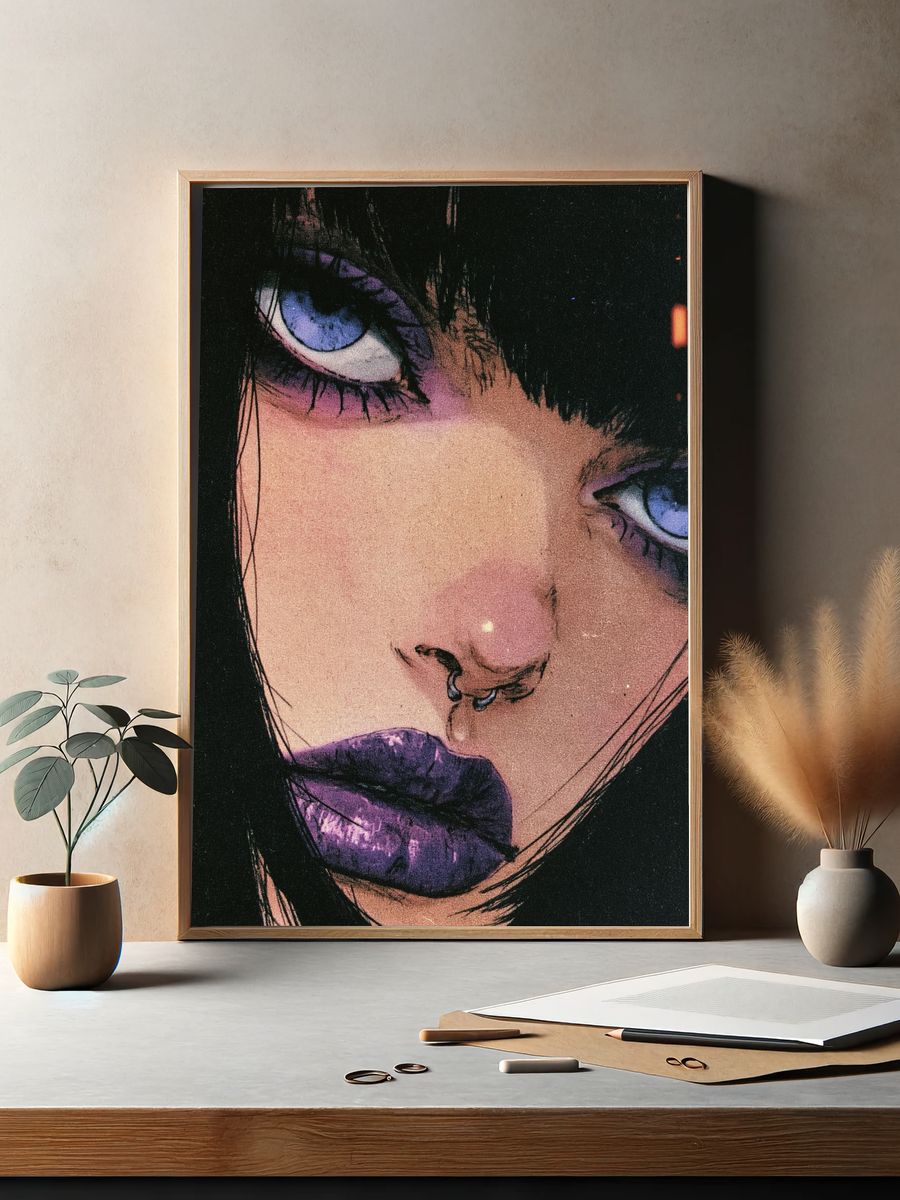 Gothic Anime Portrait Poster. — room view 2