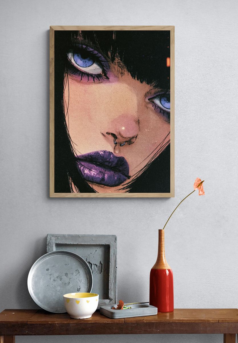Gothic Anime Portrait Poster. — room view 3