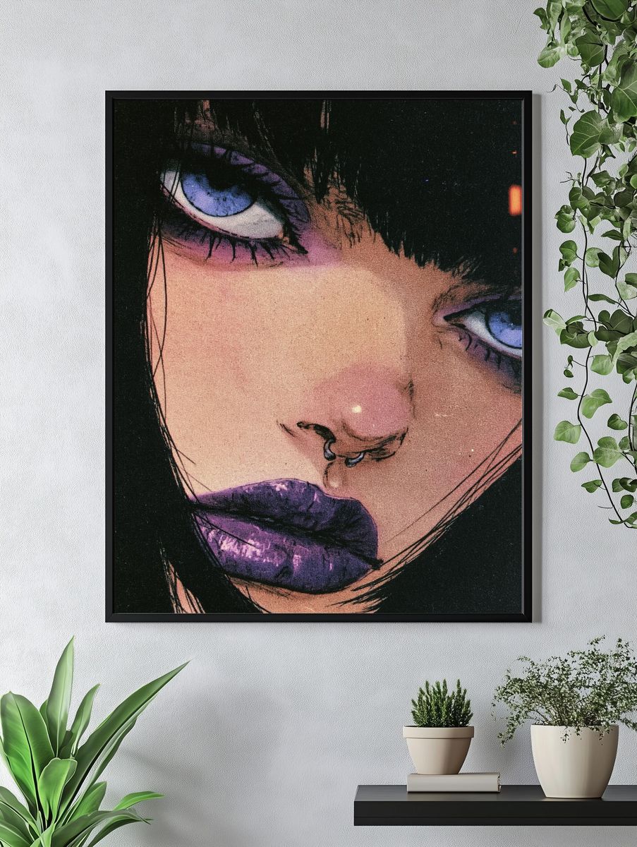 Gothic Anime Portrait Poster. — room view 4