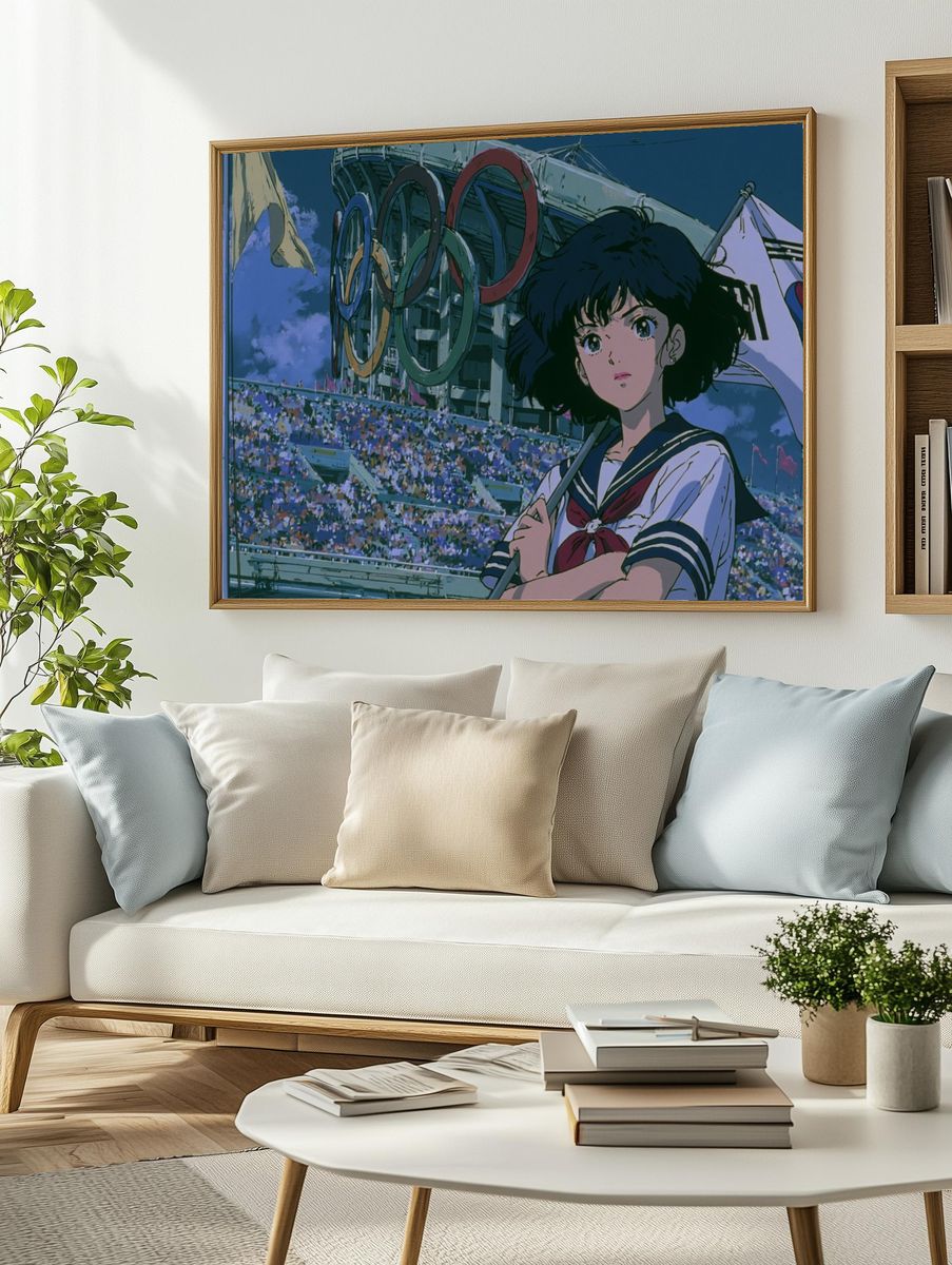 Sailor Girl Stadium Anime Poster. — room view 2