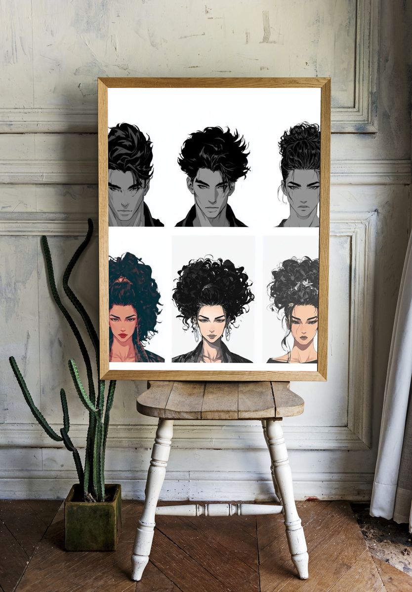 Anime Portrait Collage Print. room preview