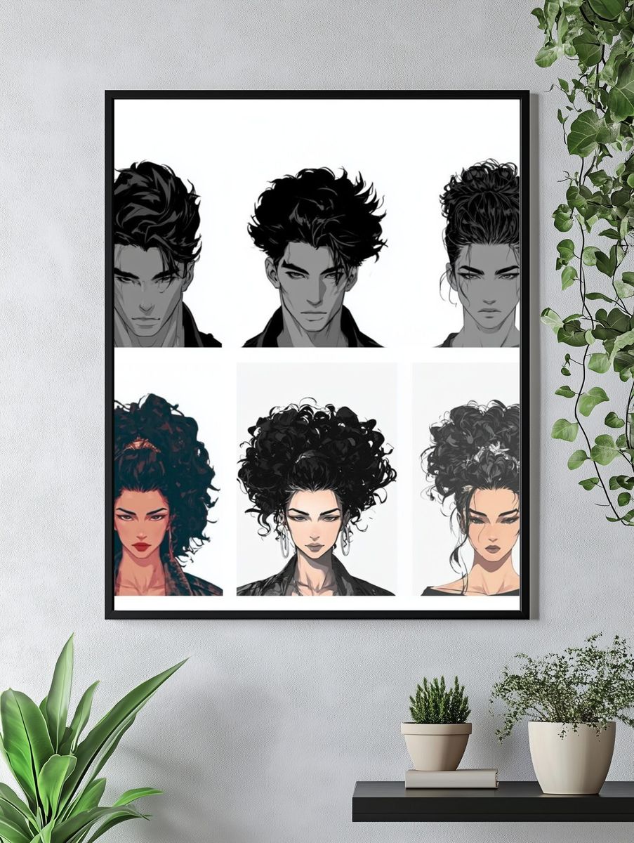 Anime Portrait Collage Print. — room view 4