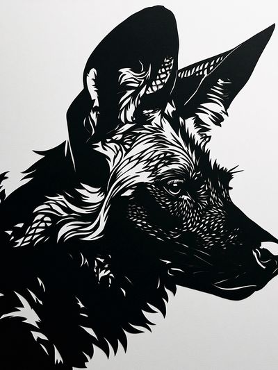 German Shepherd Silhouette Print.