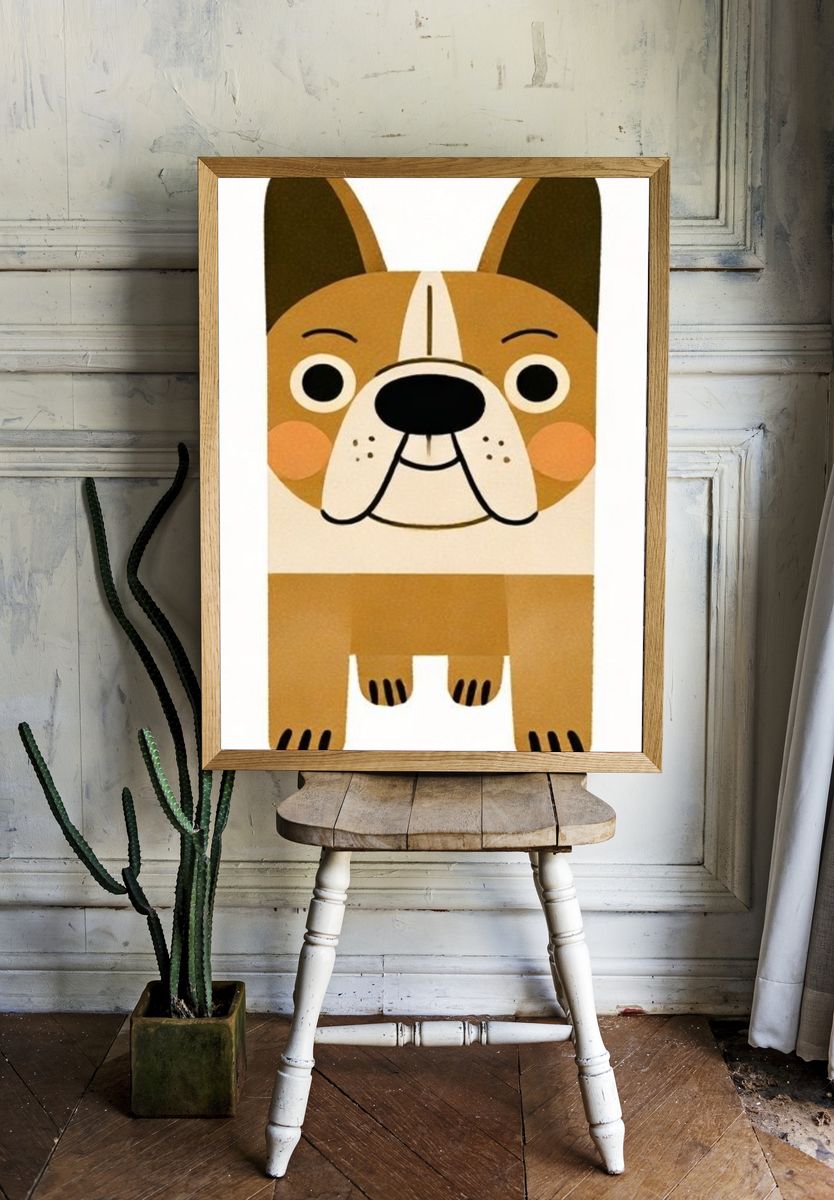 French Bulldog Cartoon Poster. — room view 1