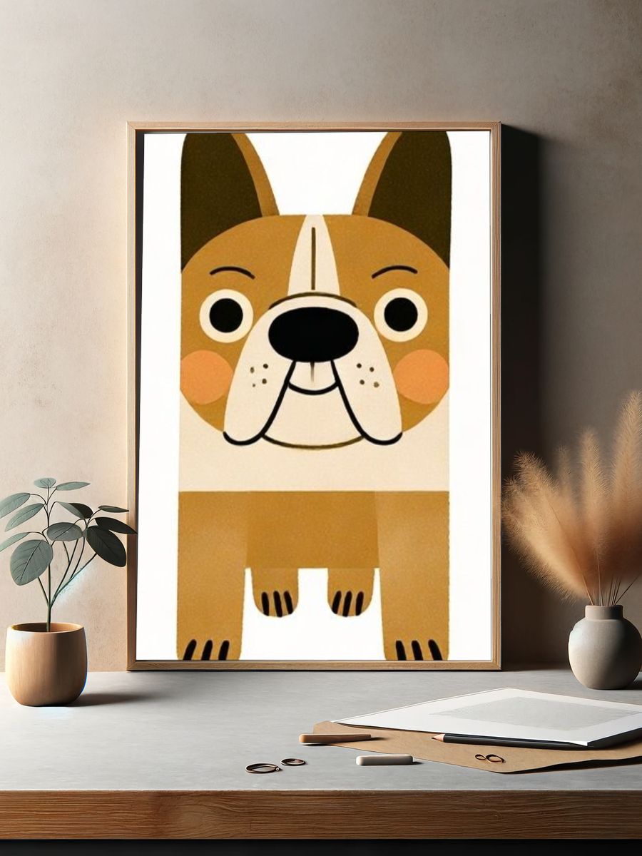 French Bulldog Cartoon Poster. — room view 2