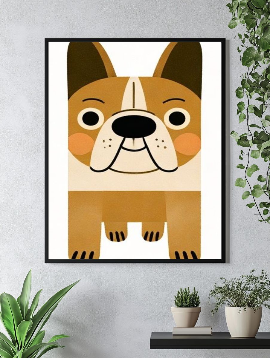 French Bulldog Cartoon Poster. — room view 4