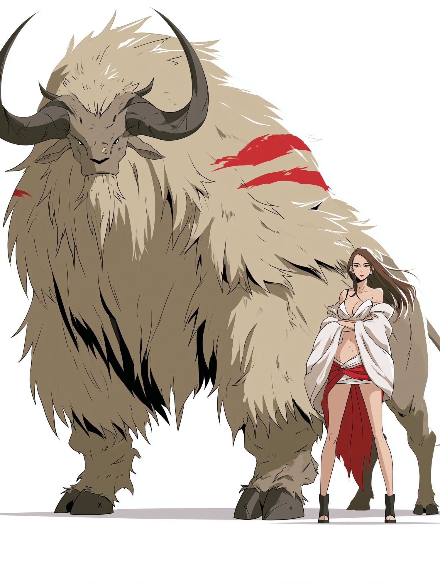 Fantasy Beast and Woman Illustration Poster. poster — anime art