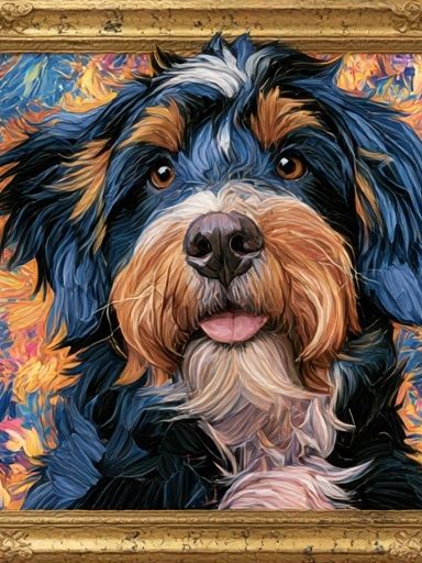 Colorful Dog Portrait Poster. poster detail