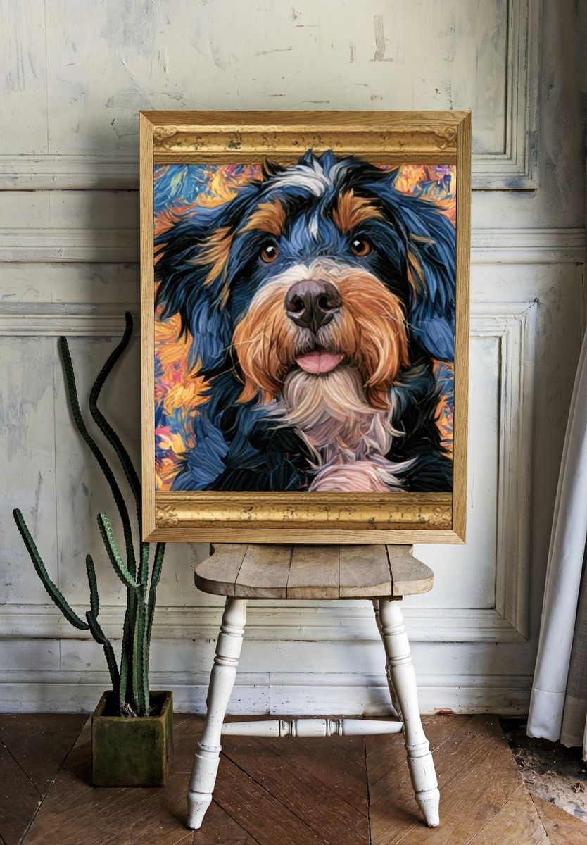 Colorful Dog Portrait Poster. room preview