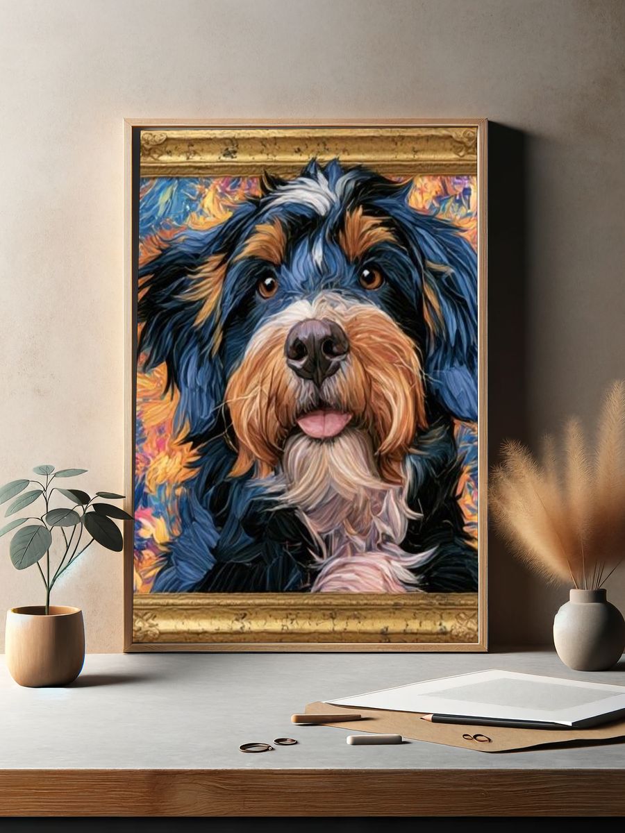 Colorful Dog Portrait Poster. — room view 2