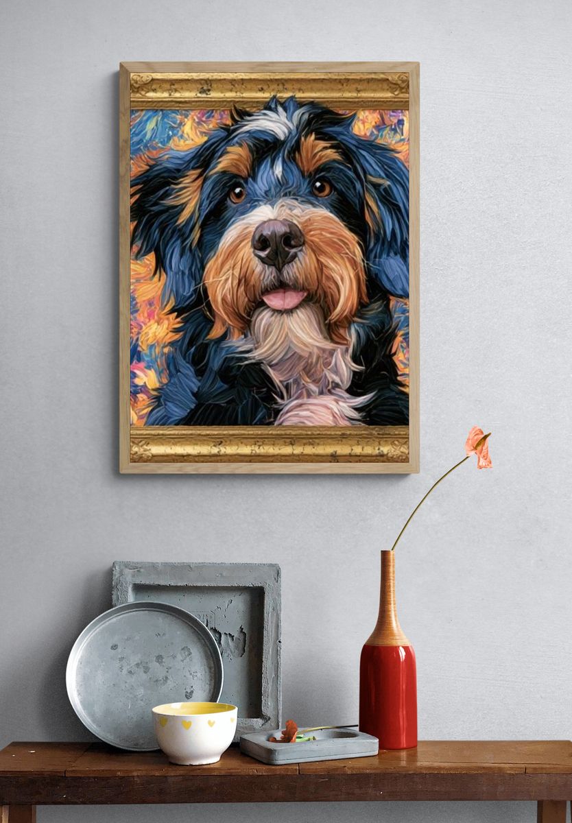 Colorful Dog Portrait Poster. — room view 3
