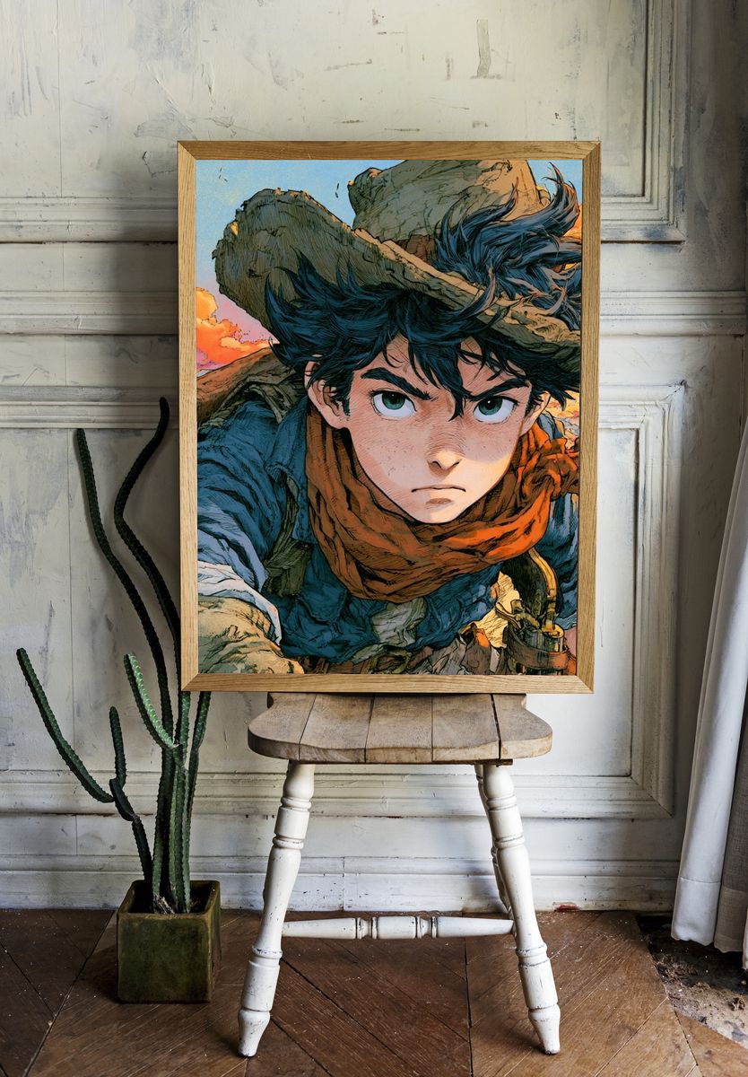 Anime Adventurer Portrait Poster. — room view 1