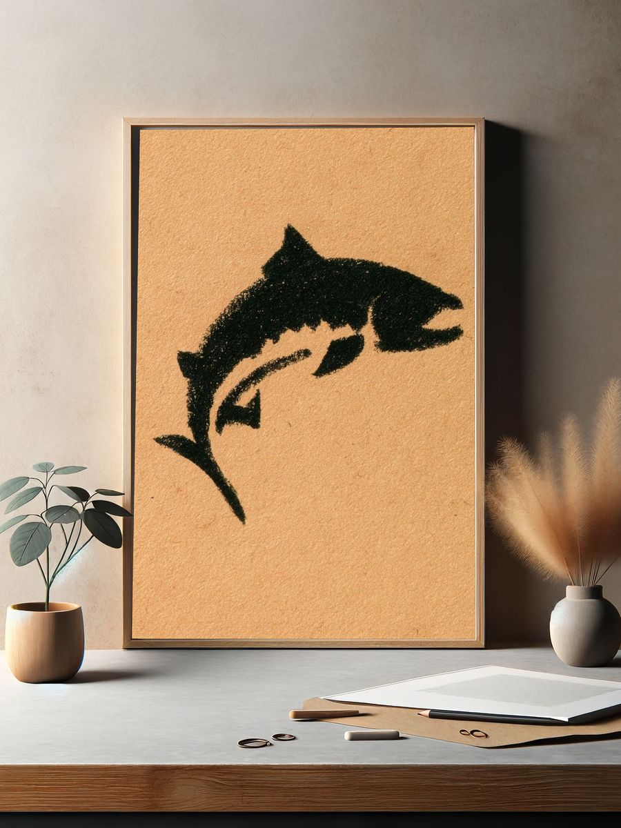 Jumping Dolphin Ink Print. — room view 2